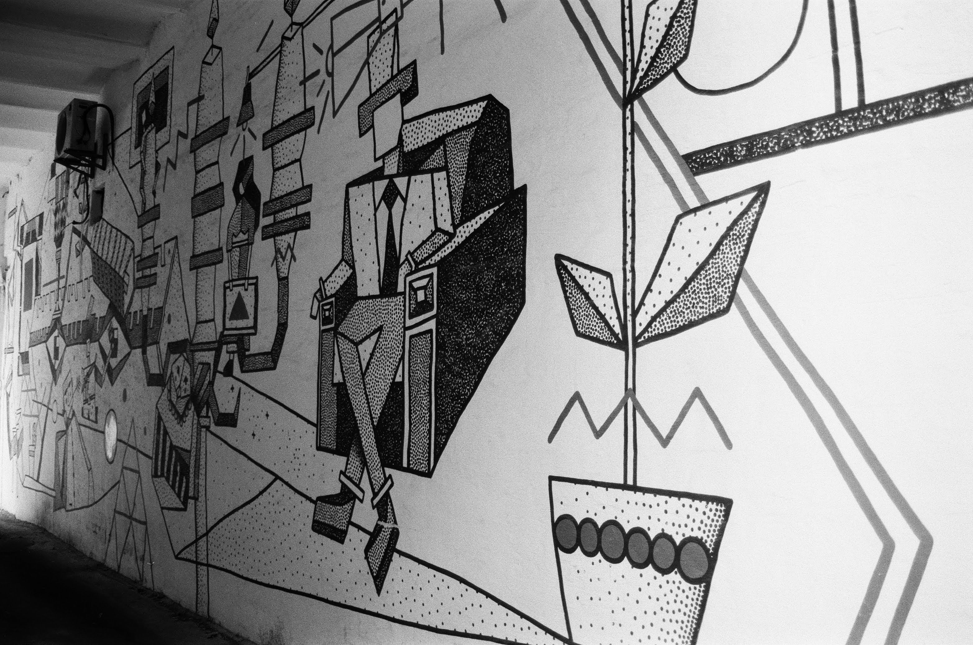 High contrast photo on black and white film