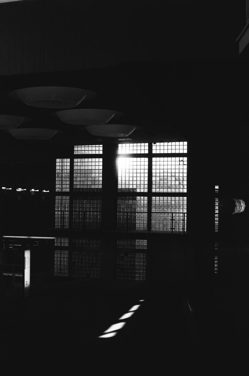 night shadows captured on black & white film