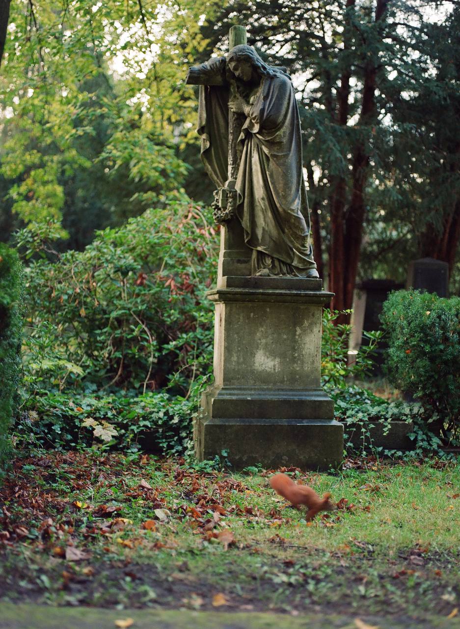 the monument scaptured on С41 color negative film