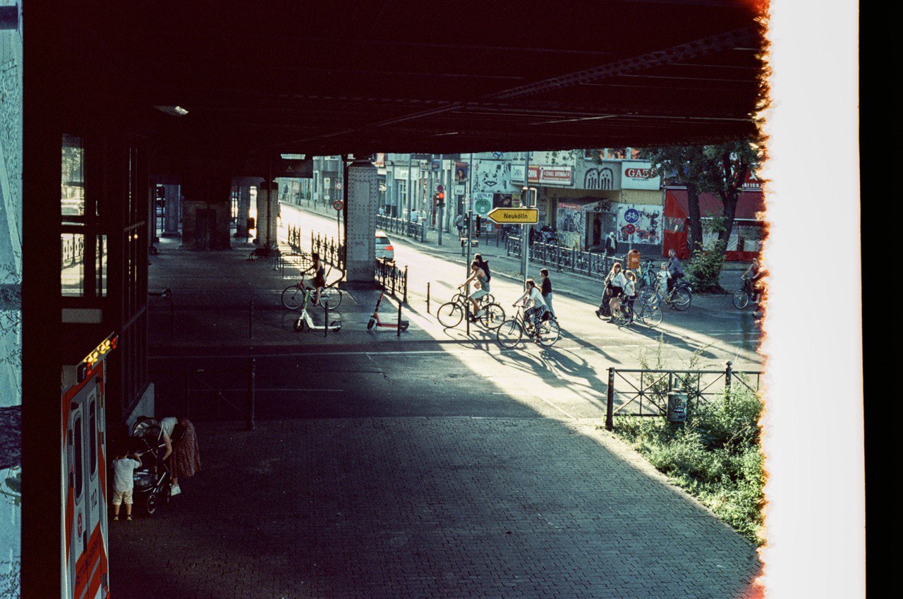 Daylight outdoor scene shot on color motion picture film