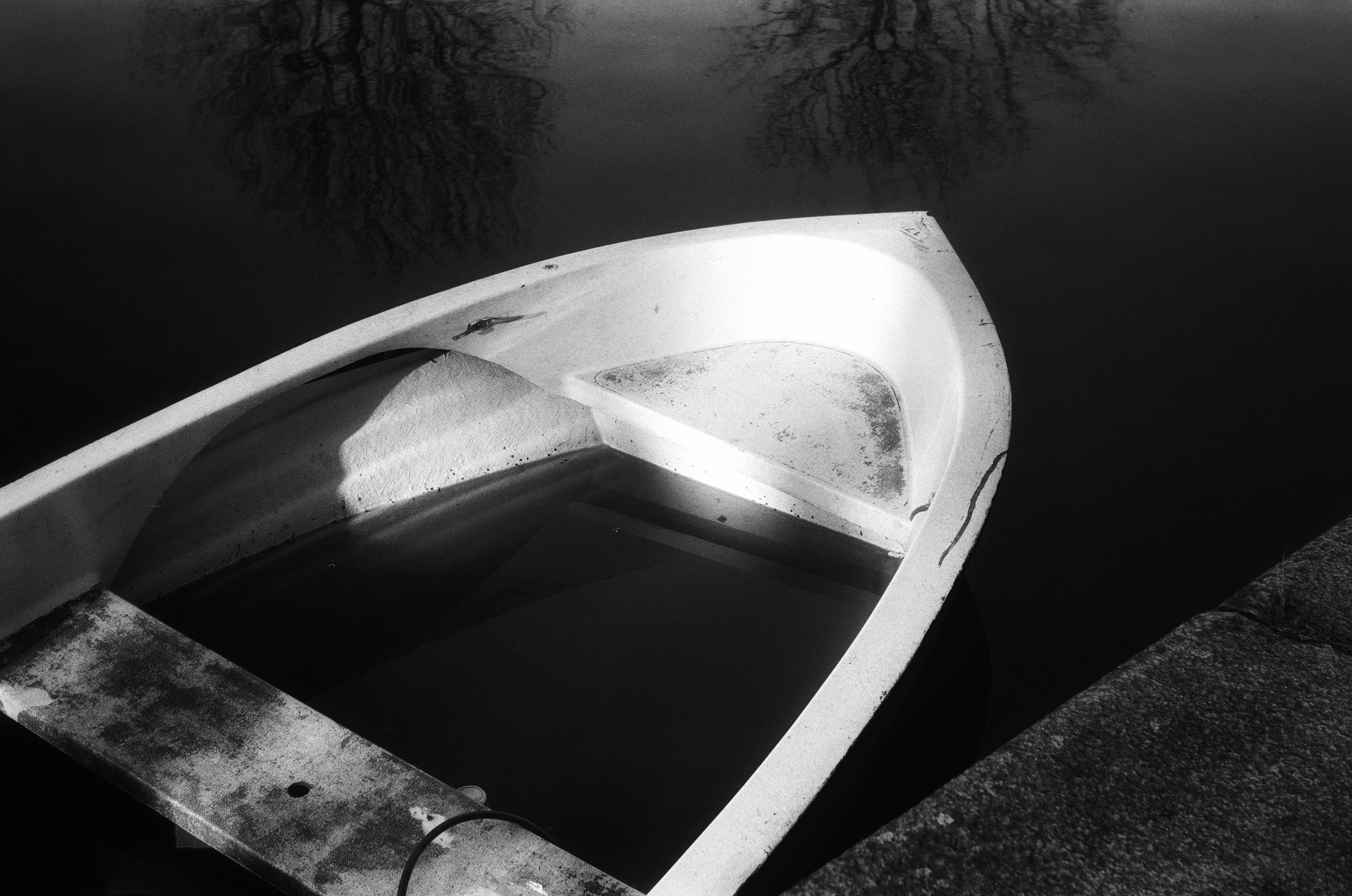 river boat shot on black and white film