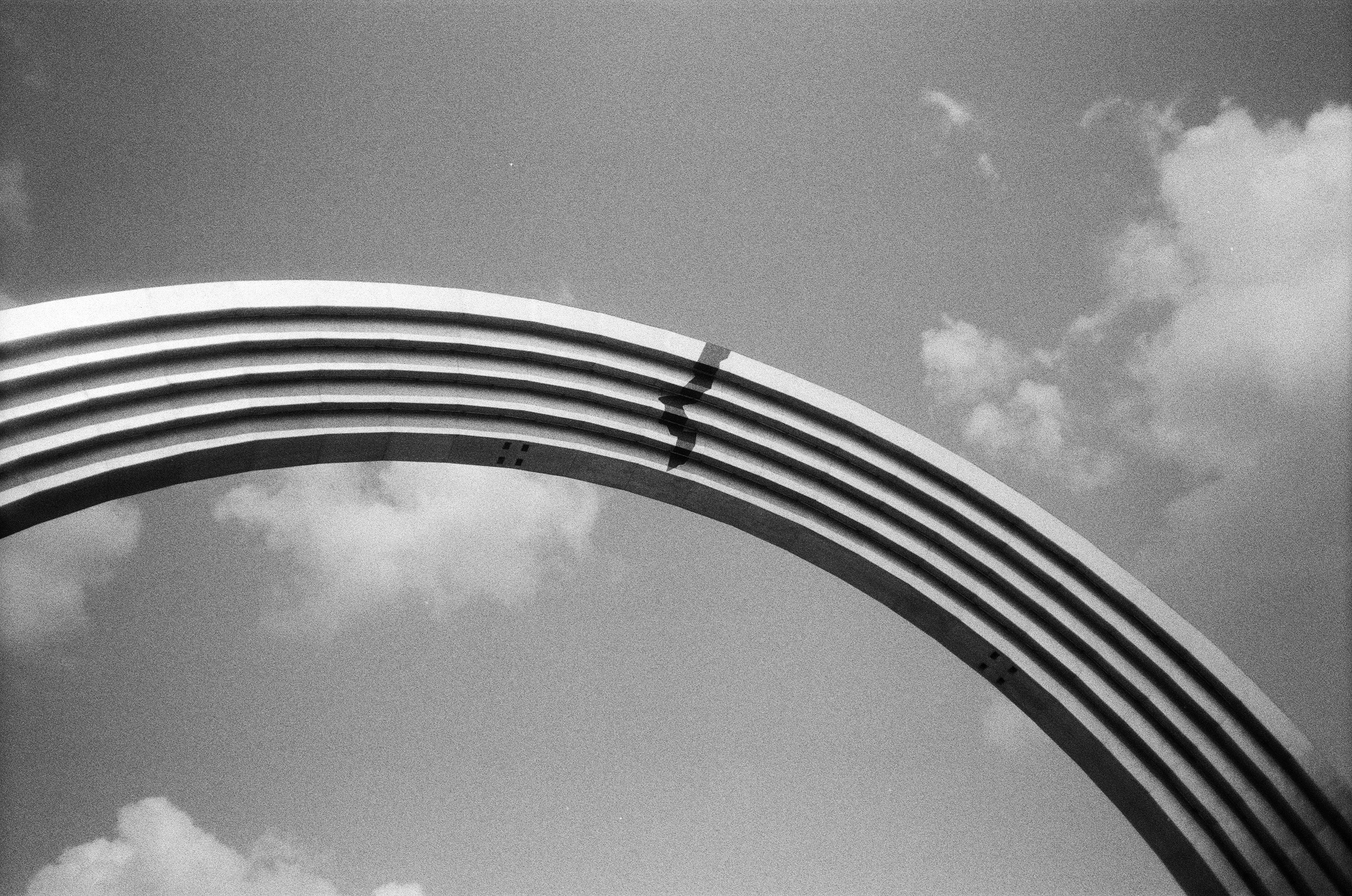 arca in Kyiv on grainy black and white film