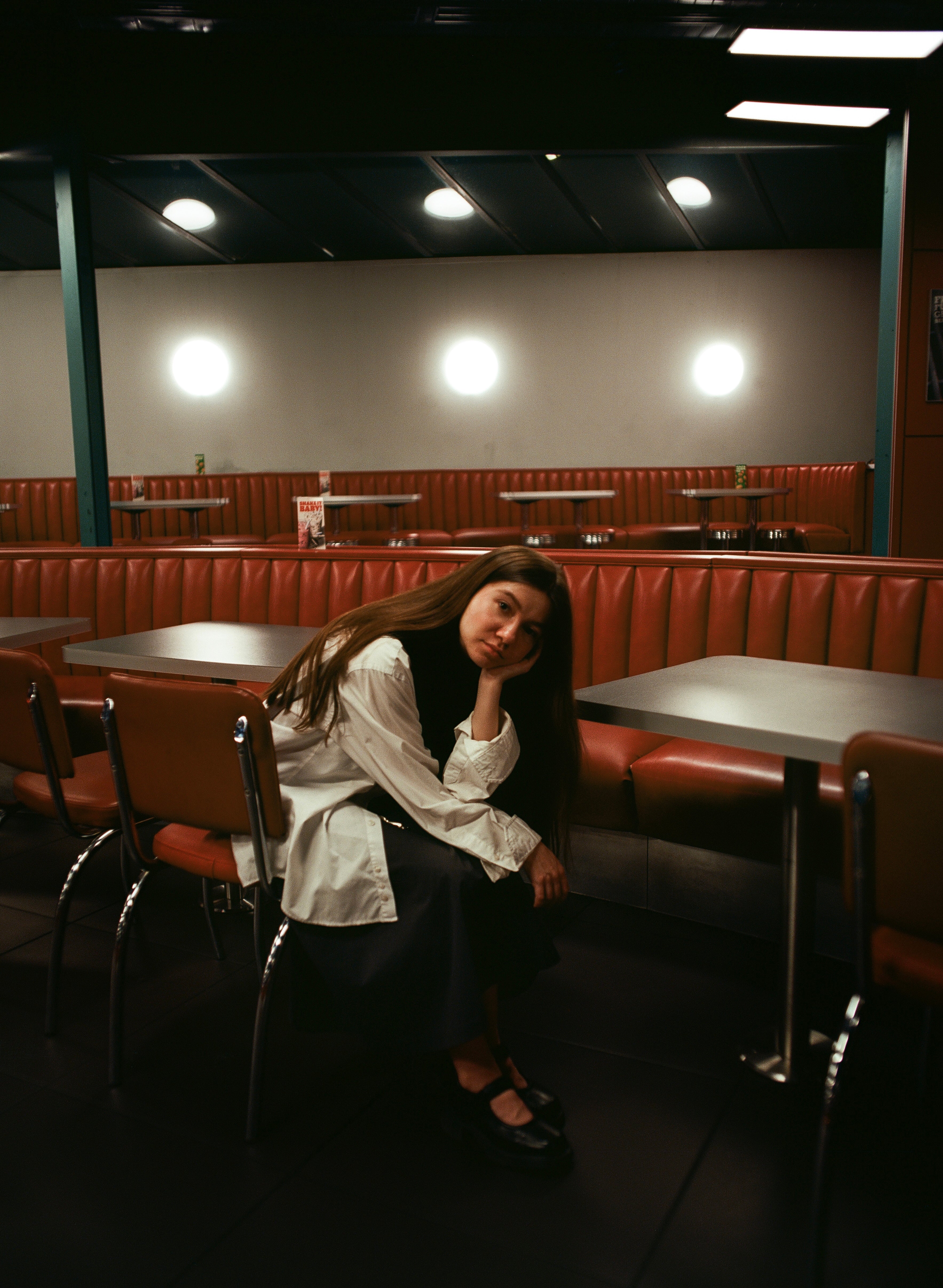 boring girl  captured on C41 color negative film