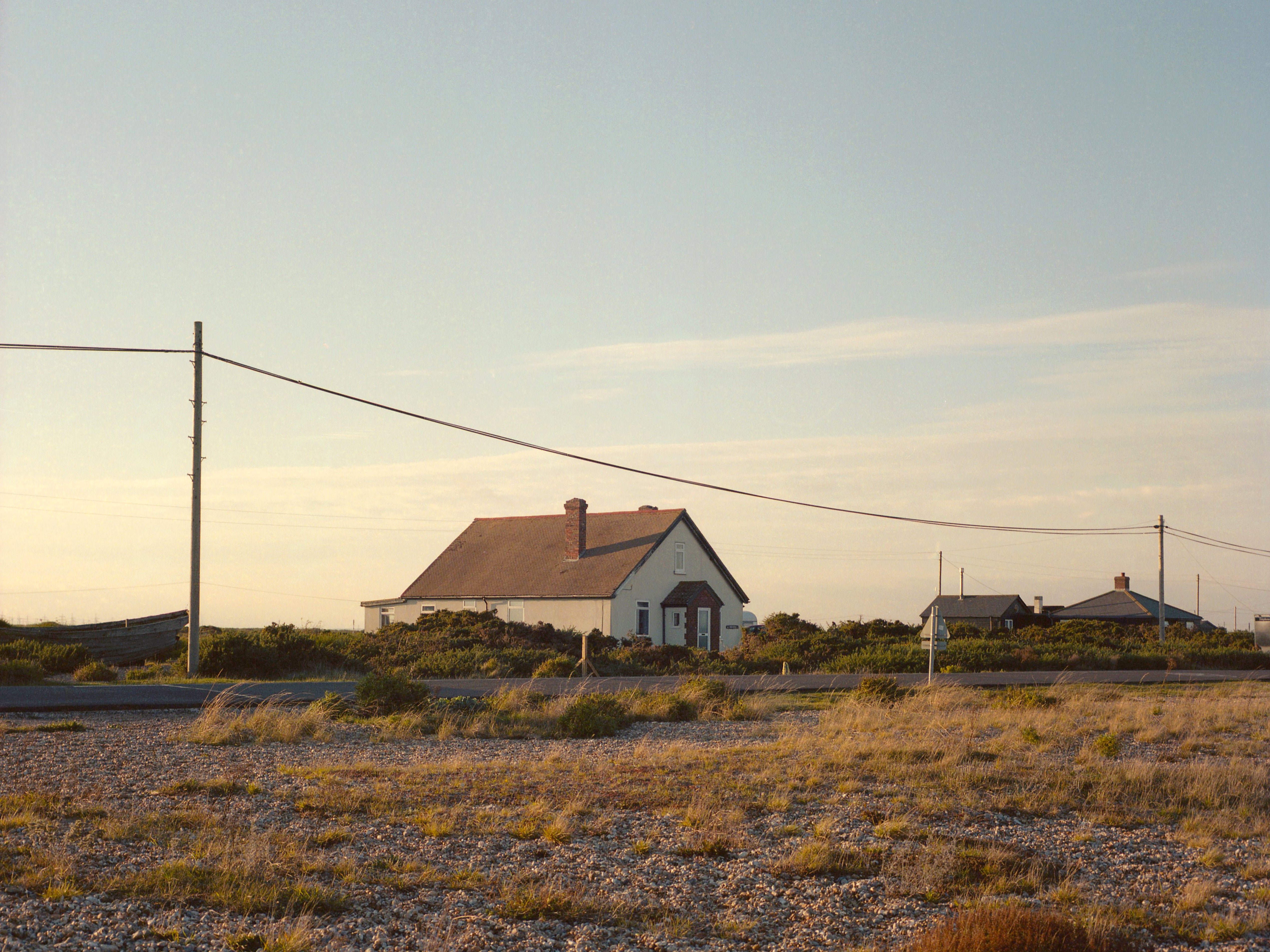 photo with houses on C41 color film