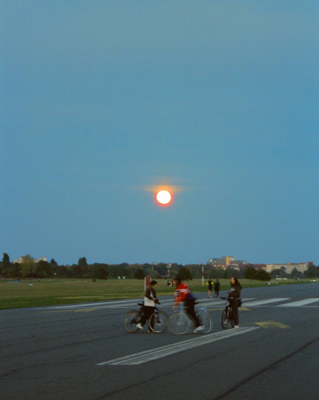 photo with halation effect on color negative film