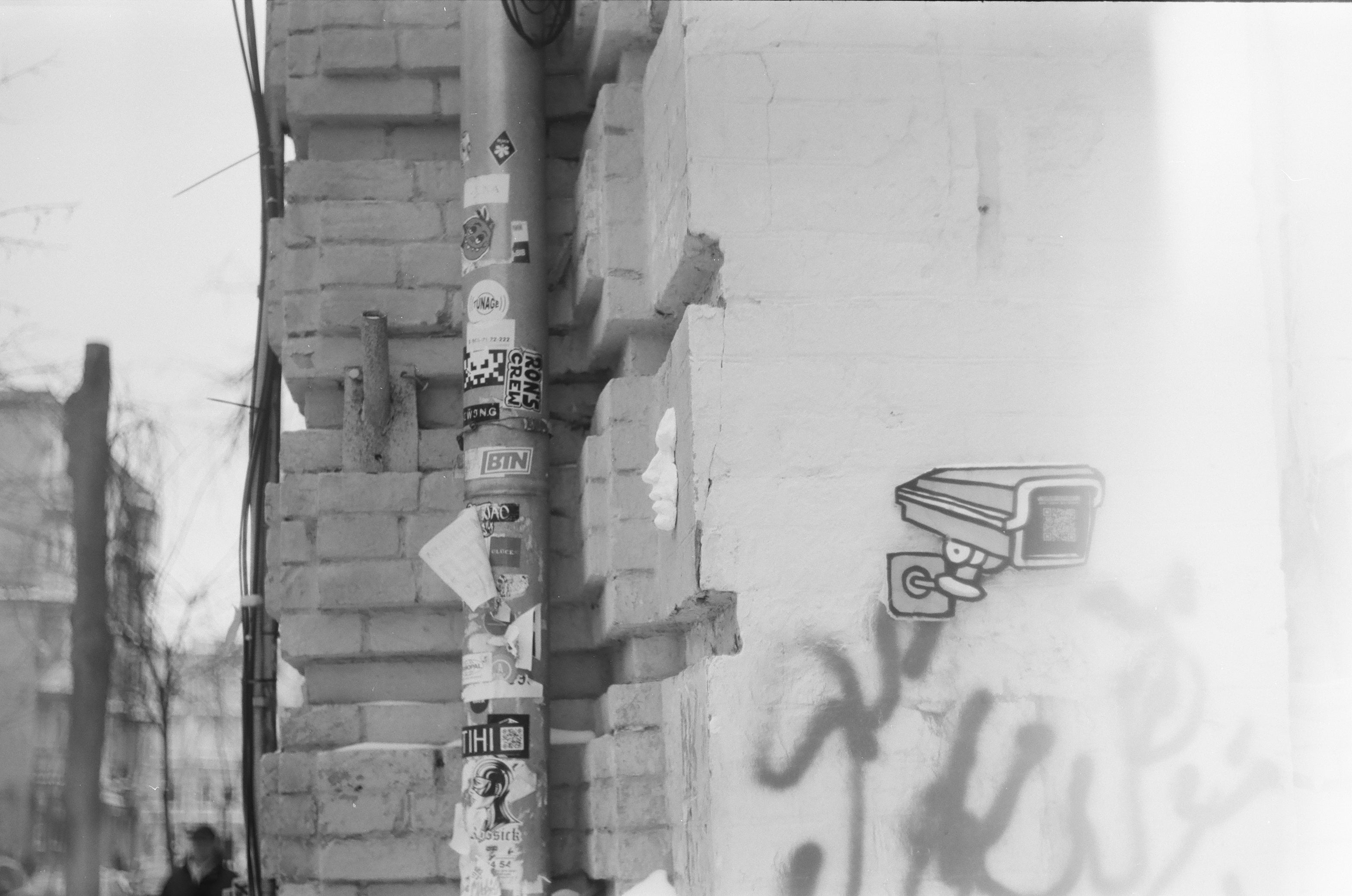 the downpipe shot on black and white film