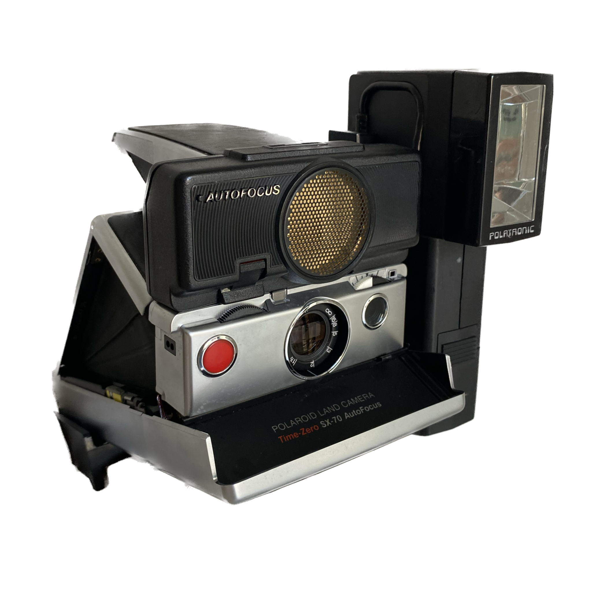 Polaroid SX-70 land camera + polaroid flash used instant camera