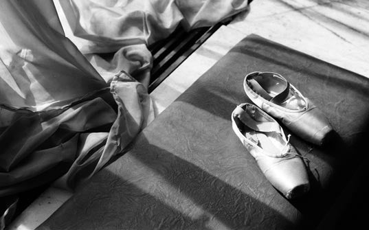 ballet shoes shot on Ilford FP4 Plus black and white film-2
