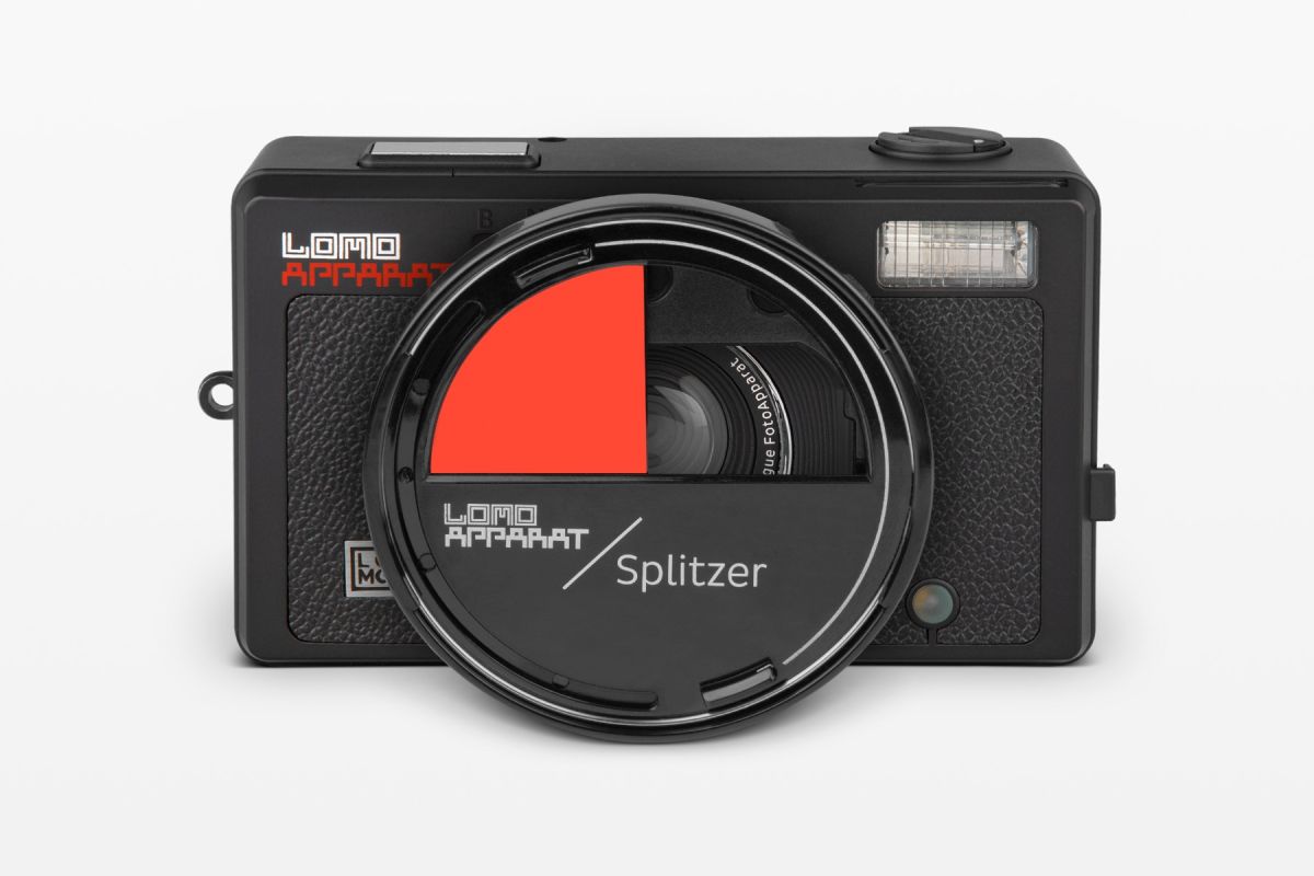 Lomography film camera LomoApparat front view with Splitzer lens