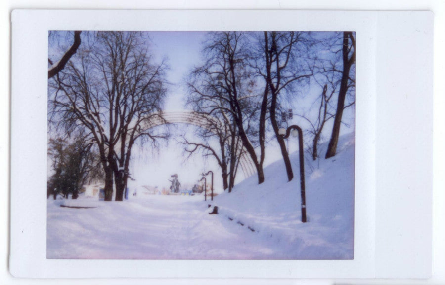 snow on Fujifilm Instax film print