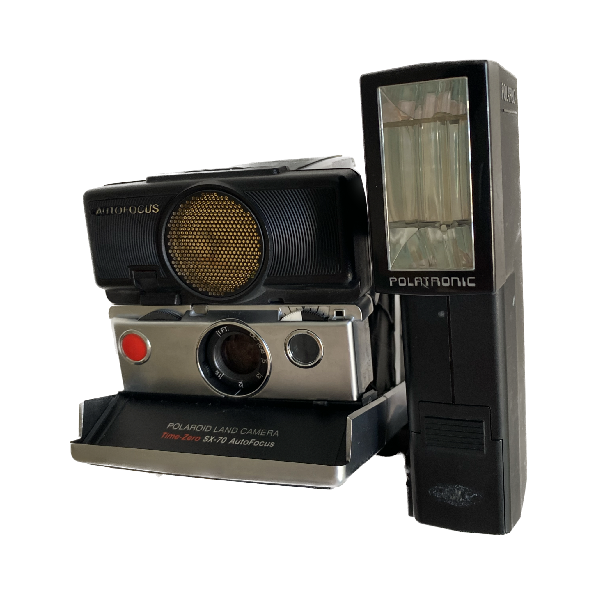 Polaroid SX-70 land camera + polaroid flash used instant camera