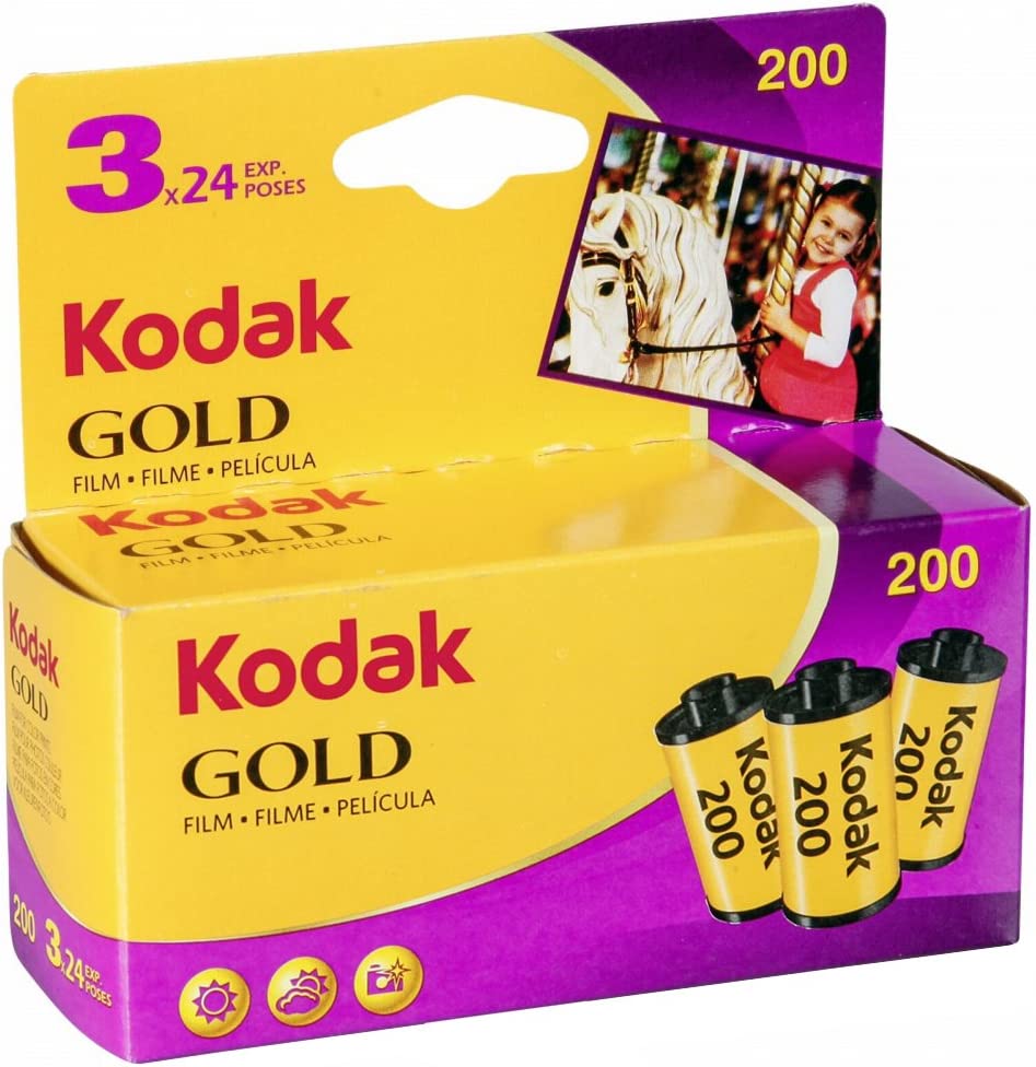 Kodak Gold 200 Color Negative Film (35mm Roll Film, 24 Exposures), 3-Pack